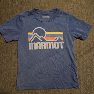 Boys Marmot T-Shirt, Heather Blue Size X-small